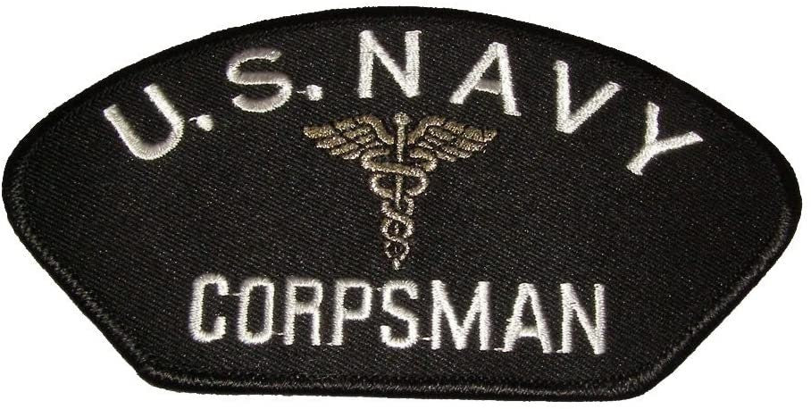 US NAVY CORPSMAN Caduceus Embroidered Patch Applique - United States Navy Hospital Corpsman Caduceus Military Craft Supply