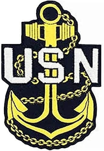 CPO Chief Petty Officer Embroidered Patch Applique - United States NAVY E-7 Rank Navy Chief Anchor USN