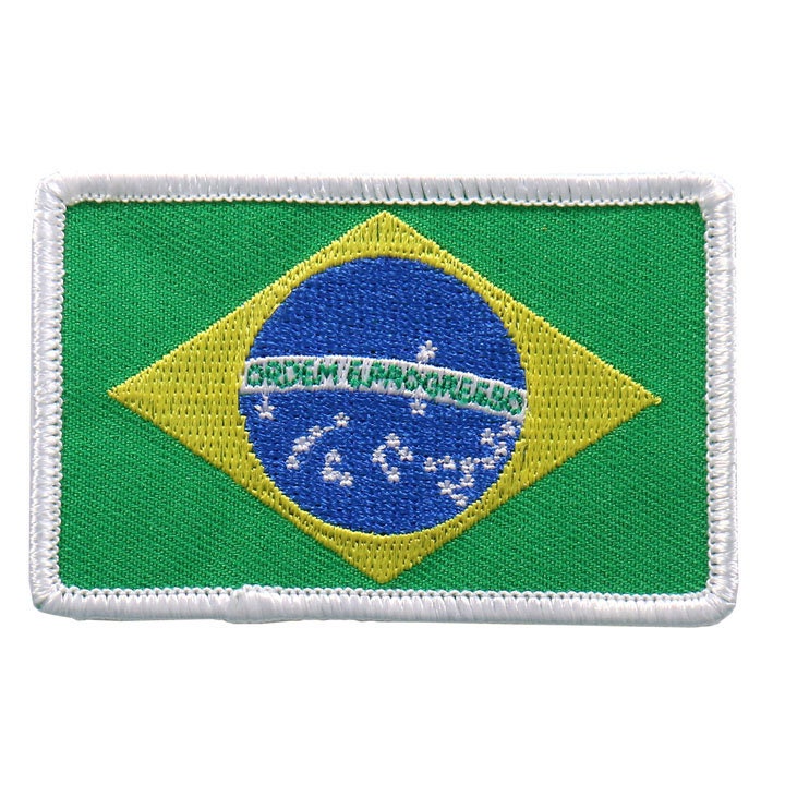 BRAZIL Flag Patch - Brazilian Flag Embroidered Patch Appliqué Craft Supply