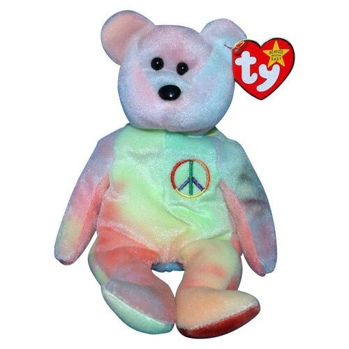 PEACE The Bear Ty Beanie Baby Retired Beanbag Plush - New with Tags