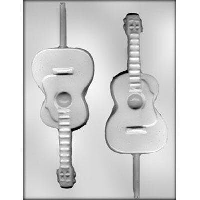 LARGE GUITAR Sucker Chocolate Candy Mold -- Musical Band Acoustic Guitar Lolly Lollipop Craft Supply