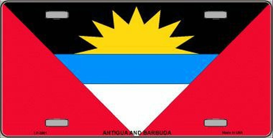 ANTIGUA & BARBUDA Flag Metal License Plate Sign Novelty Vanity Antiguan Barbudan Craft Supply