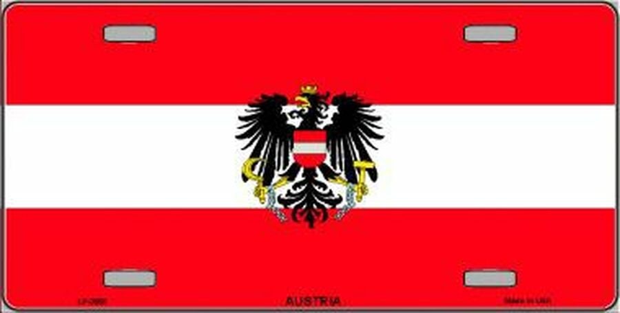 AUSTRIA Flag Metal License Plate Sign Novelty Vanity Austrian