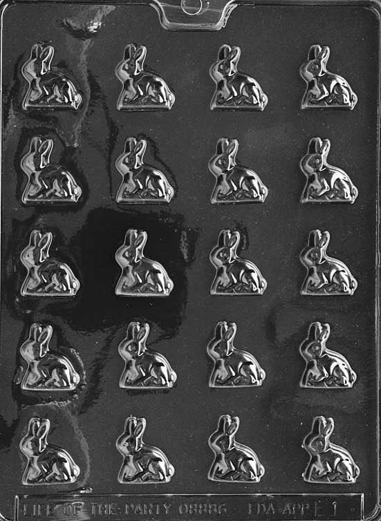 SITTING BUNNY Chocolate Candy Mold - Easter Bunnies Bite Size Bunny Pieces