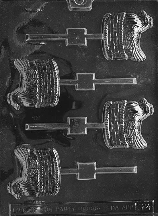 FLAT HEN BASKET Lolly Sucker Chocolate Candy Mold - Hen Easter Basket