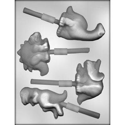 DINOSAUR Sucker Chocolate Candy Mold -- T-Rex Tyrannosaurus Rex Stegosaurus Triceratops