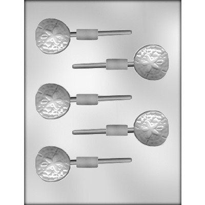 SAND DOLLAR Sucker Chocolate Candy Mold -- Sand Cakes Sea Biscuits Lolly Lollipop