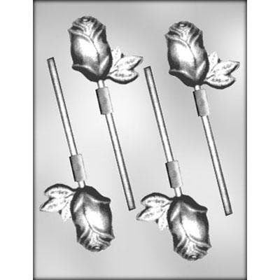 ROSE Sucker Chocolate Candy Mold -- Roses Rosebud Flower Floral Rose Petal Lolly Lollipop Craft Supply