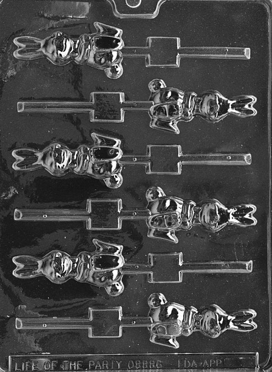 JUMPING BUNNY LOLLY Sucker Chocolate Candy Mold - Easter Egg Basket Jumping Bunnies