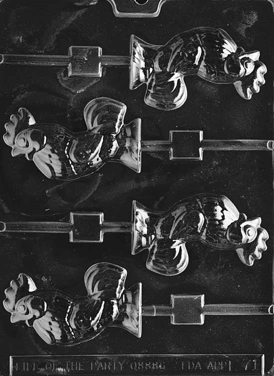 ROOSTER LOLLY Sucker Chocolate Candy Mold - Easter Basket Rooster Hen