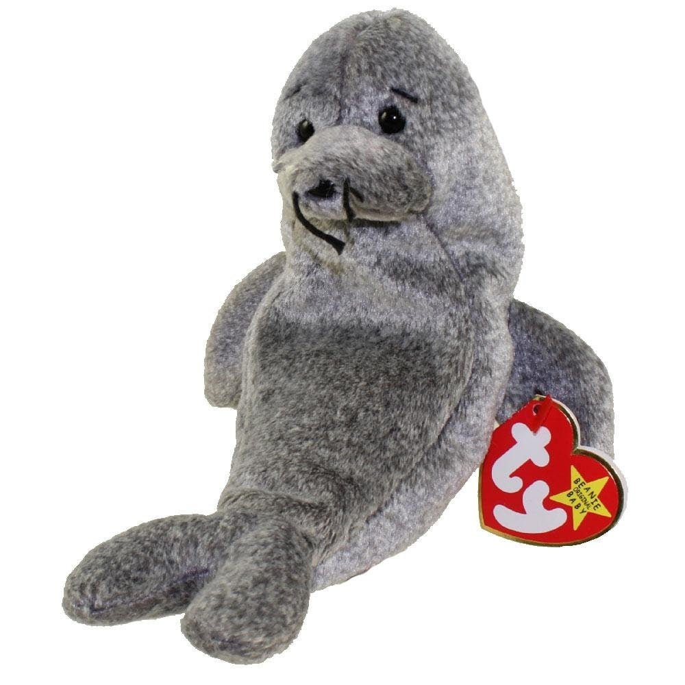 SLIPPERY The Seal Ty Beanie Baby Retired Beanbag Plush - New with Tags Vintage 1990s