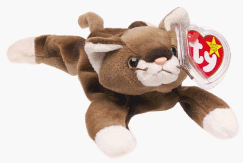 POUNCE The Cat Ty Beanie Baby Retired Beanbag Plush - New with Tags