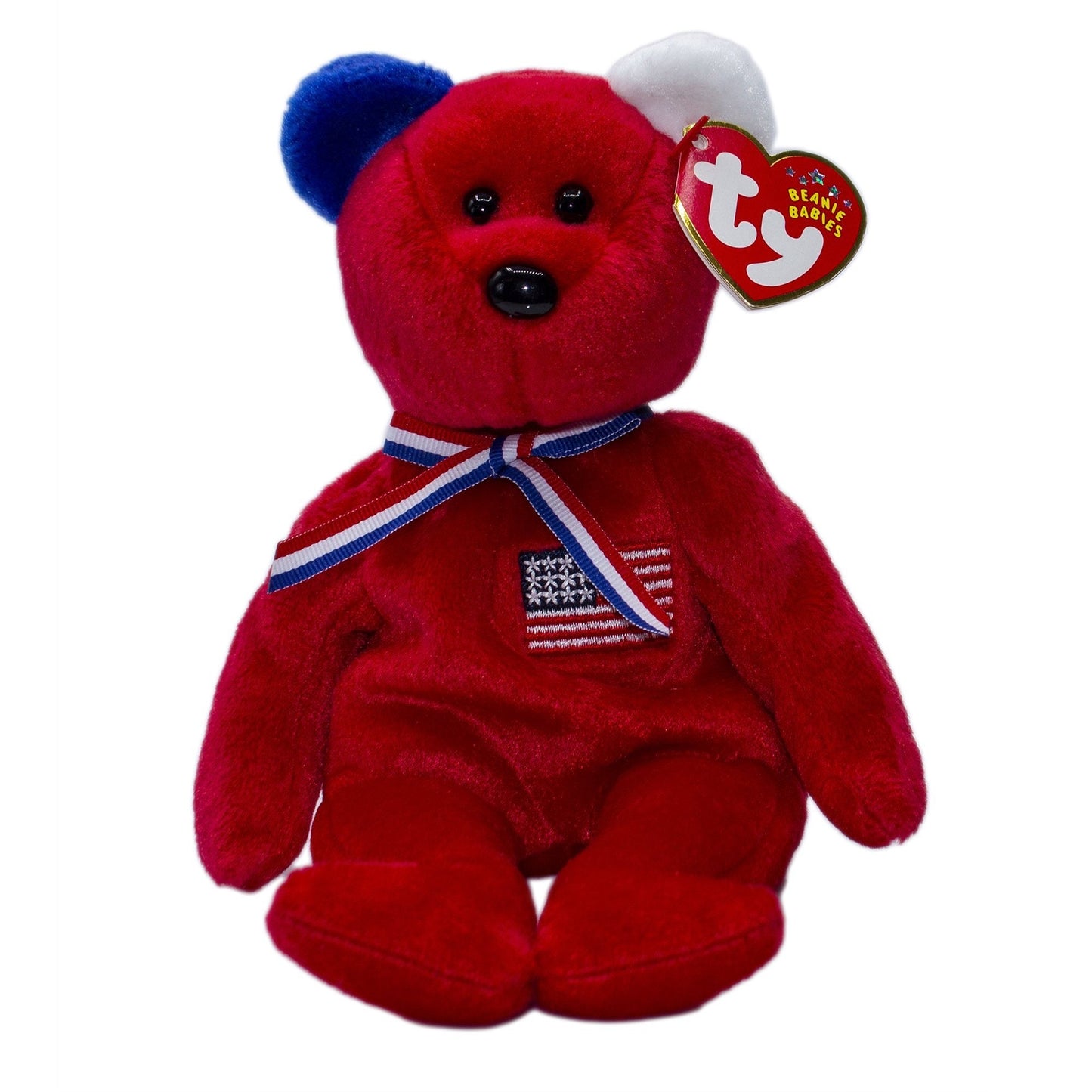 AMERICA the Bear (RED) Ty Beanie Baby Beanbag Plush - New with Tags Vintage Retired