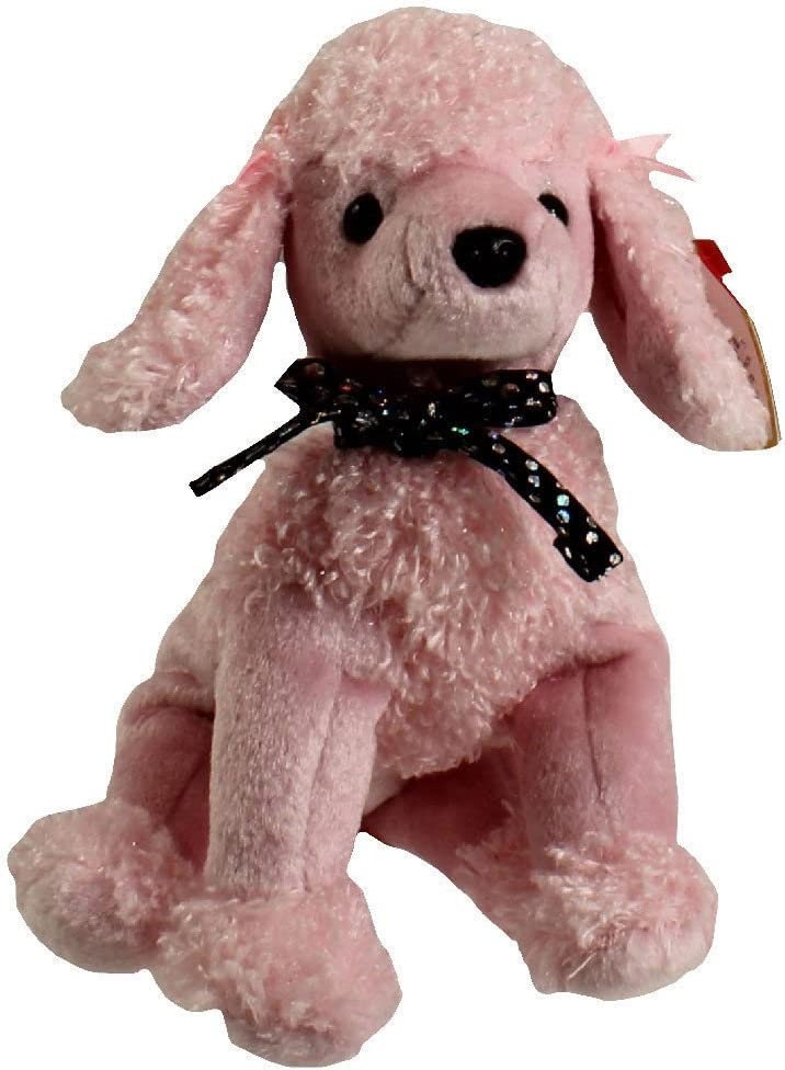 BRIGITTE the Pink Poodle Dog Ty Beanie Baby Beanbag Plush - New with Tags Vintage Retired 12/12/2001
