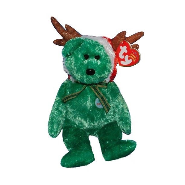 2002 HOLIDAY TEDDY the Bear Ty Beanie Baby Beanbag Plush - New with Tags Vintage Retired 08/11/2002 Christmas