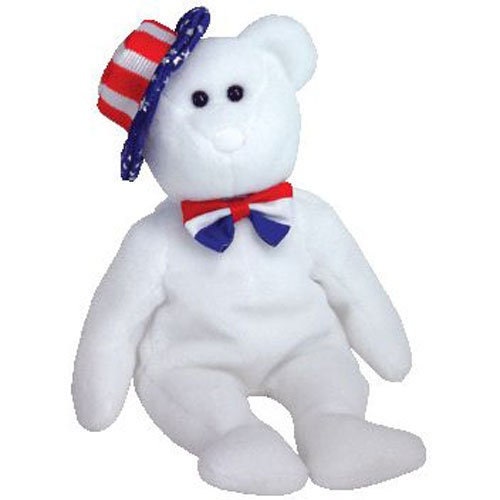 BENJAMIN the Bear Ty Beanie Baby Beanbag Plush - New with Tags Vintage Retired Patriotic