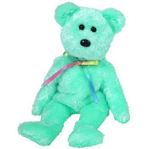 SHERBET the Bear (Aqua) Ty Beanie Baby Beanbag Plush - New with Tags Vintage Retired