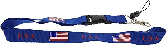 American Flag Lanyard W/detachable Buckle - United States Patriotic Keychain Lanyard Keyring Keyfob Craft Supply