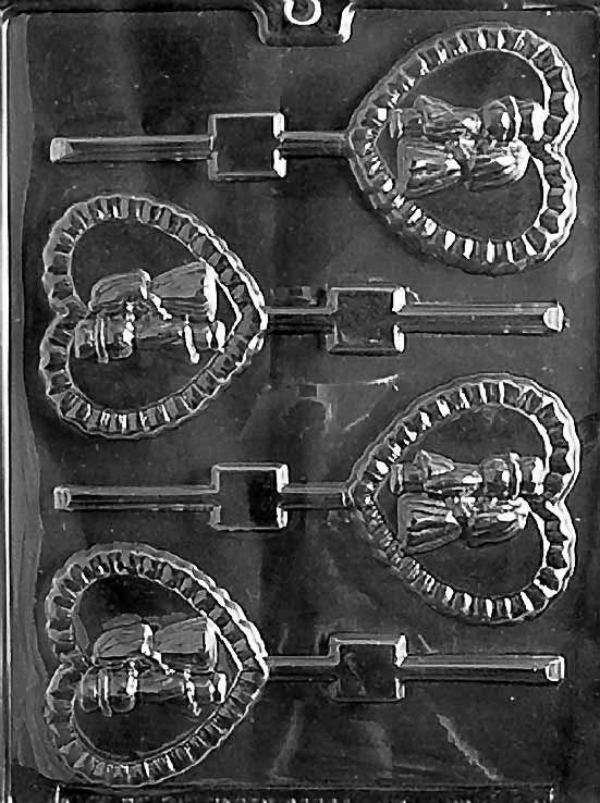 BRIDE AND GROOM Heart Pop Lolly Wedding Sucker Chocolate Candy Mold Craft Supply