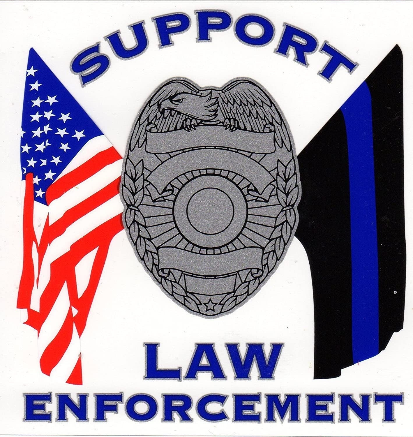 Support Law Enforcement Clear Decal Sticker - United States Police Sheriff Clear Decal For Car Truck Window Vehicle Craft Supply