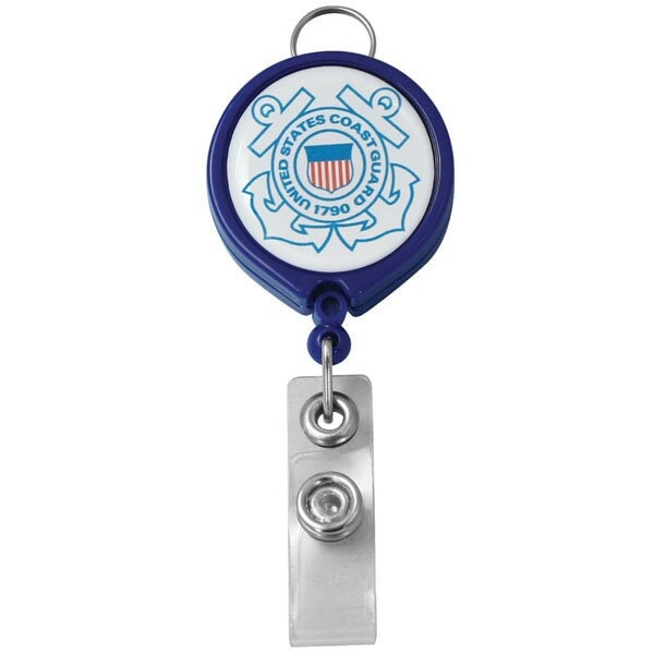 Coast Guard Logo Retractable Badge Holder - United States Coast Guard ID Holder With Pull Cord USCG Craft Supply