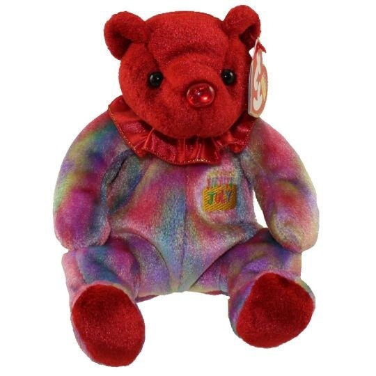 JULY the Birthday Bear Ty beanie baby Retired Beanbag Plush - New with Tags Vintage 1990s