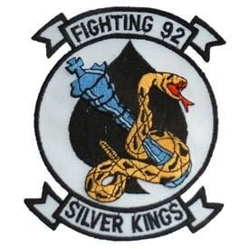 US NAVY Fighter Squadron Fighting 92 Silver Kings Embroidered Patch Applique - USN United States Military Craft Supply