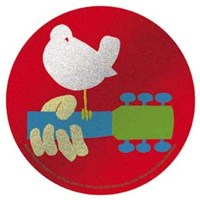 WOODSTOCK Classic Glitter Dove Guitar Sticker Decal Craft Supply