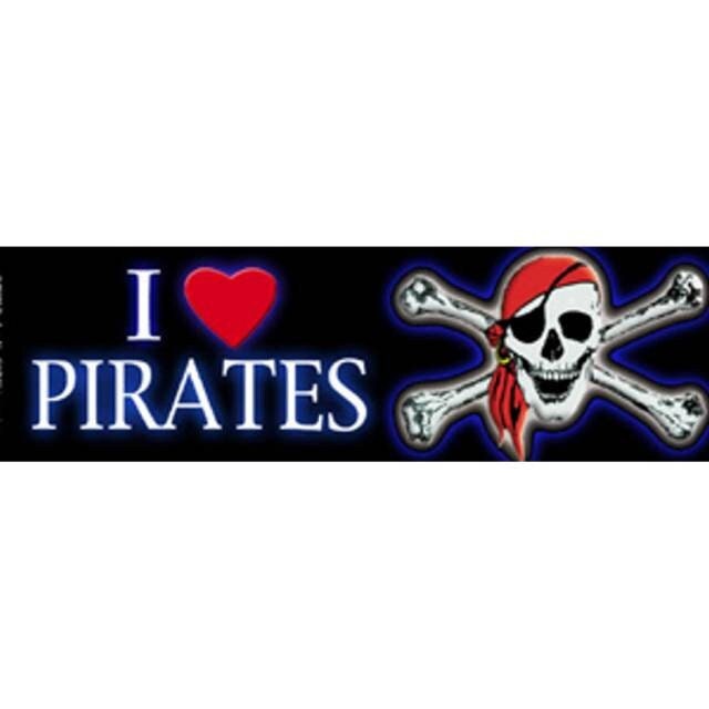 I LOVE PIRATES Sticker Decal - Funny Vinyl Sticker Decal Craft Supply