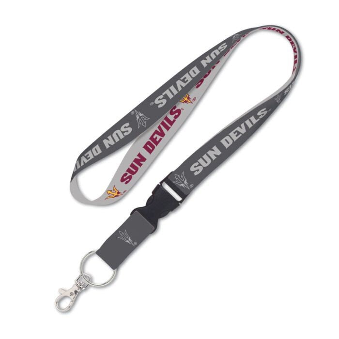 Wincraft ARIZONA STATE UNIVERSITY Charcoal Lanyard W/Detachable Buckle - Arizona State Sun Devils Alumni Keychain Key Holder Craft Supply