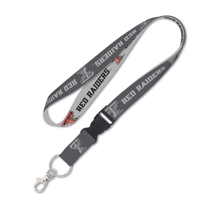Wincraft TEXAS TECH UNIVERSITY Charcoal Lanyard W/Detachable Buckle - Texas Tech Red Raiders Keychain Key Holder Craft Supply