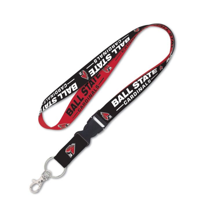 Wincraft BALL STATE CARDINALS Lanyard W/Detachable Buckle - Ball State University Alumni Keychain Key Holder Craft Supply