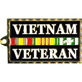 VIETNAM VETERAN Pewter Keyring - Vietnam War United States Military Vets Veteran Keychain Craft Supply