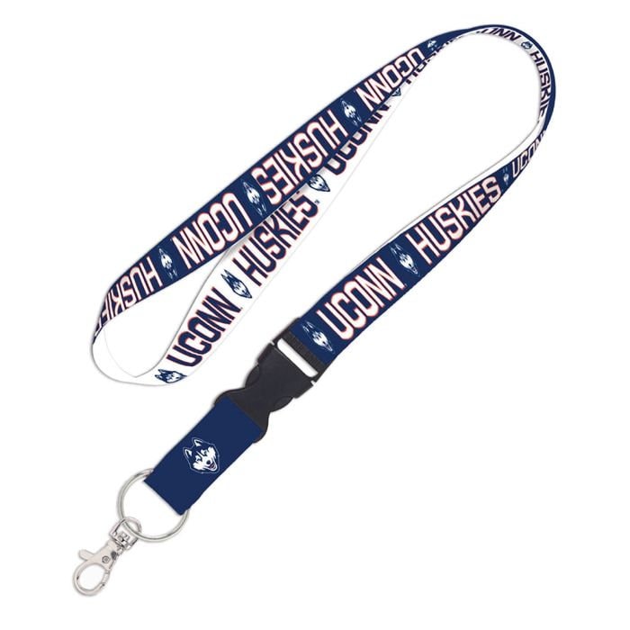 Wincraft CONNECTICUT UNIVERSITY Lanyard W/Detachable Buckle - Uconn Huskies Alumni Keychain Key Holder Craft Supply