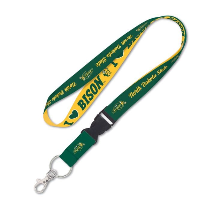 Wincraft NORTH DAKOTA STATE Lanyard W/Detachable Buckle - I Heart Bison Alumni Keychain Key Holder Craft Supply