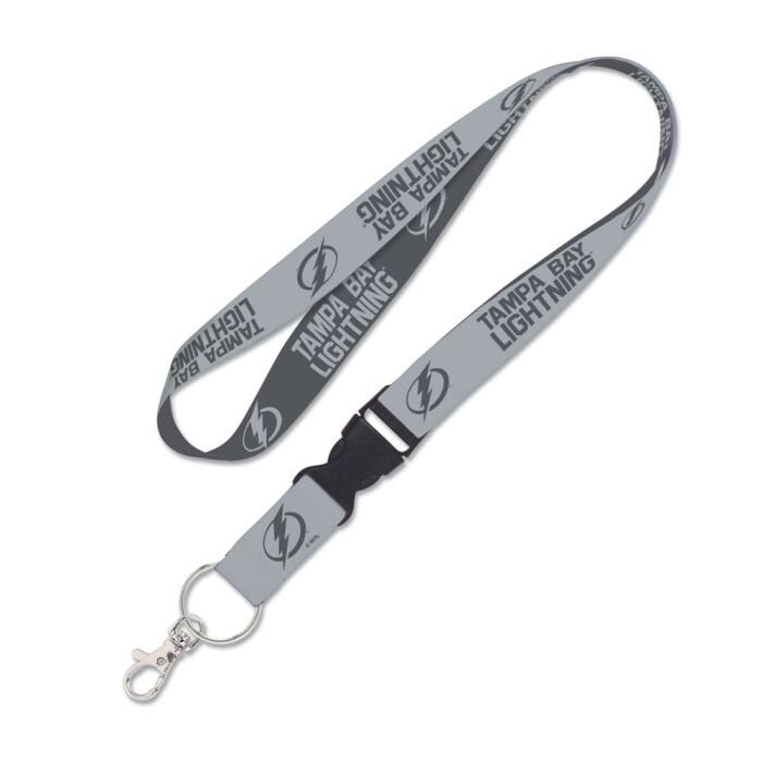 Wincraft TAMPA BAY LIGHTNING Charcoal Lanyard W/Detachable Buckle - Nhl Hockey Keychain Key Holder Craft Supply