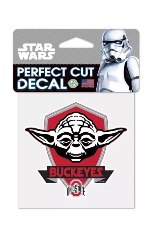 Wincraft OHIO STATE BUCKEYES Perfect Cut Color Decal - Star Wars Yoda Vinyl Decal Sticker for Car or Truck Window Craft Supply