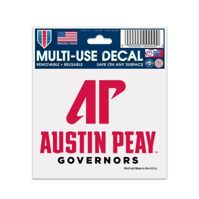 Wincraft AUSTIN PEAY GOVERNORS Multi-Use Color Decal - Austin Peay State University Vinyl Decal Sticker for Car or Truck Window Craft Supply
