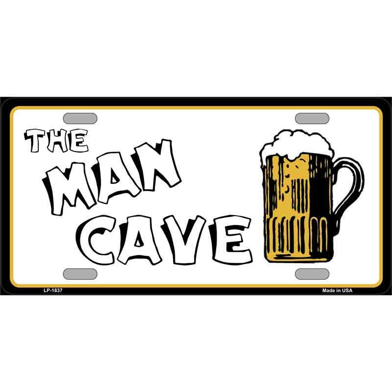 MAN CAVE Metal License Plate Sign Novelty Vanity Craft Supply