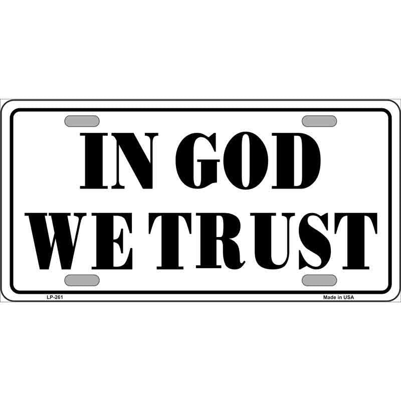 In God We Trust Metal License Plate Sign Novelty Vanity Craft Supply