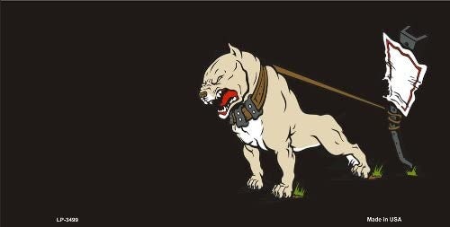 PITBULL Dog Offset Metal License Plate Sign Novelty Vanity Craft Supply
