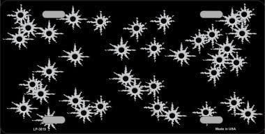 BULLET HOLES Background Metal License Plate Sign Novelty Vanity Craft Supply