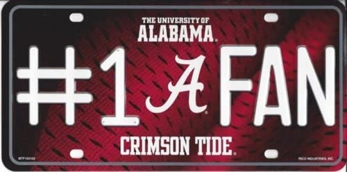 ALABAMA CRIMSON TIDE Fan Metal License Plate Sign Novelty Vanity Craft Supply
