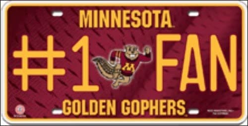 MINNESOTA GOLDEN GOPHERS Fan Metal License Plate Sign Novelty Vanity Craft Supply