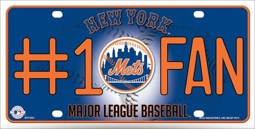 NEW YORK METS Fan Metal License Plate Sign Novelty Vanity Craft Supply