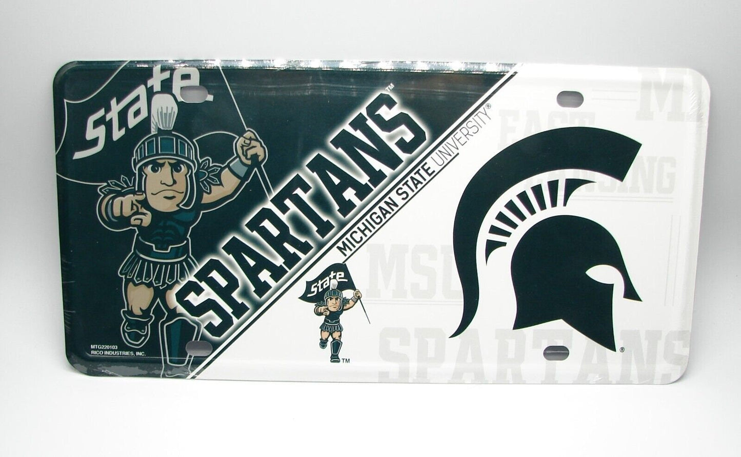 MICHIGAN STATE SPARTANS Deluxe Metal License Plate Sign Novelty Vanity Craft Supply