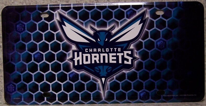 CHARLOTTE HORNETS Metal License Plate Sign Novelty Vanity Craft Supply