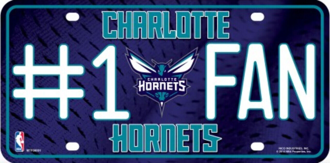 CHARLOTTE HORNETS Fan Metal License Plate Sign Novelty Vanity Craft Supply