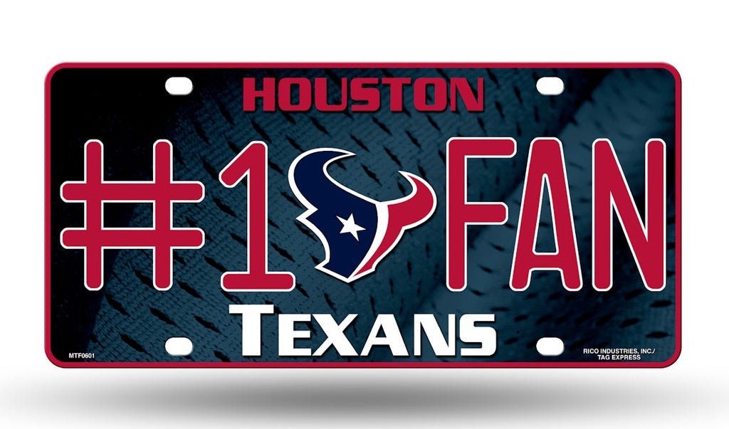 HOUSTON TEXANS Fan Metal License Plate Sign Novelty Vanity Craft Supply
