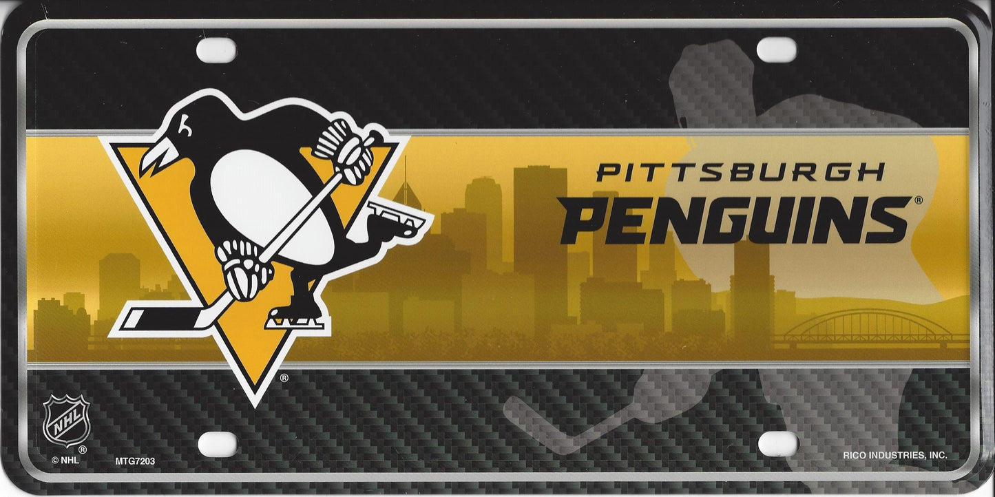 PITTSBURGH PENGUINS Metal License Plate Sign Novelty Vanity Craft Supply